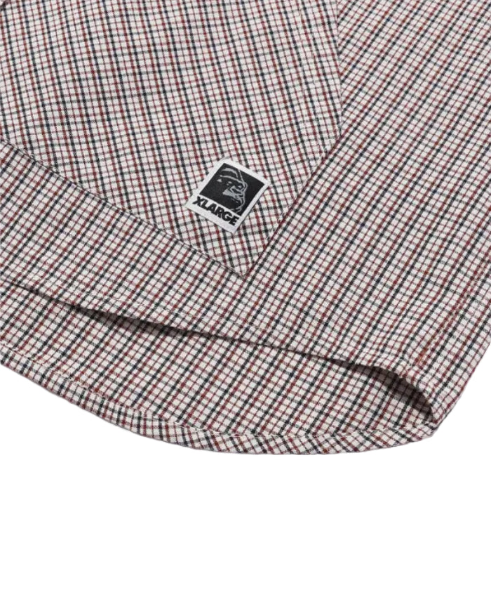 Xlarge - Check Double Sleeves Shirt (Beige)