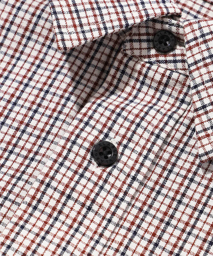 Xlarge - Check Double Sleeves Shirt (Beige)