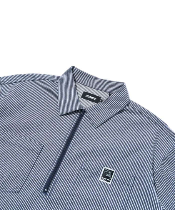 Xlarge - Striped Camp Shirt (Navy)