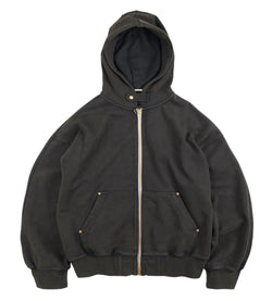FrizmWORKS - Vintage Dyeing Hooded Zip Parka (Black Brown)
