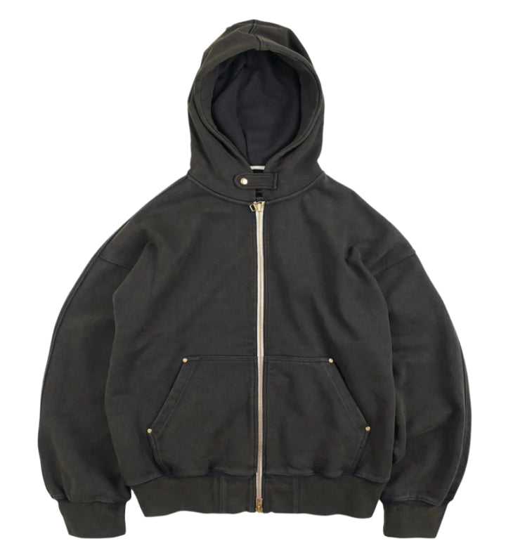 FrizmWORKS - Vintage Dyeing Hooded Zip Parka (Black Brown)