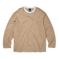 FrizmWORKS - Stripe Oversized Relax Tee 003 (Beige)