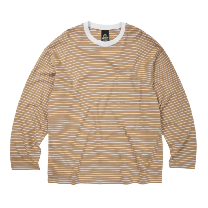 FrizmWORKS - Stripe Oversized Relax Tee 003 (Beige)