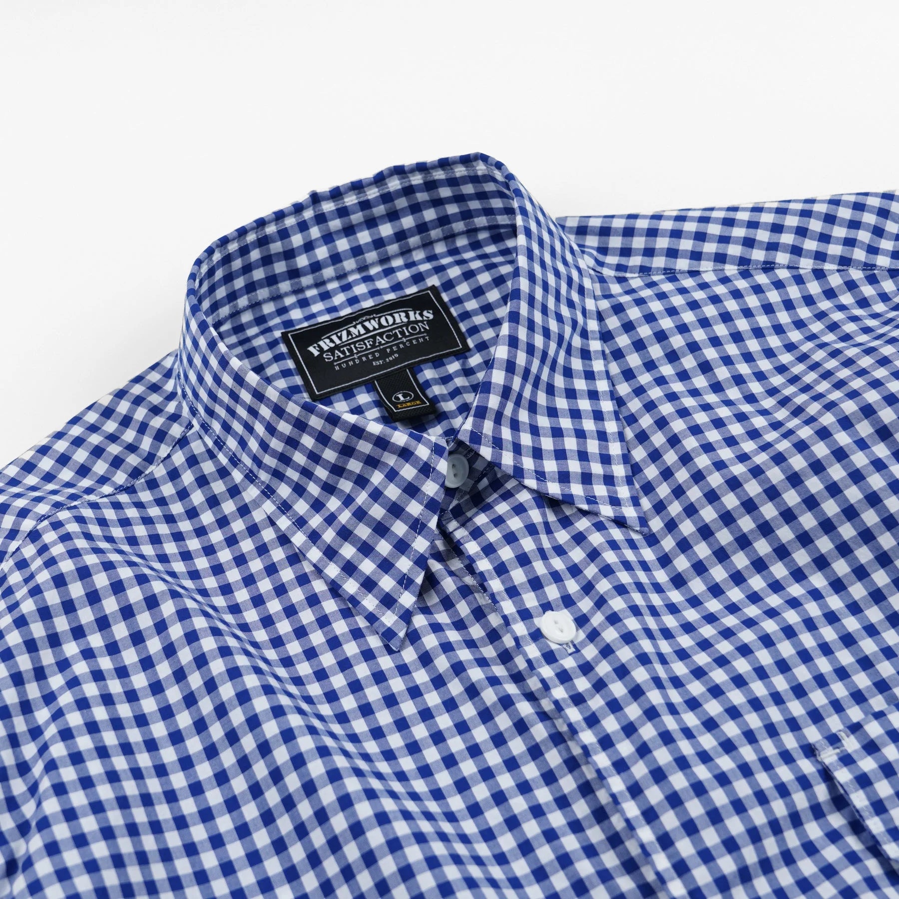 FrizmWORKS - Ease Gingham Check Shirt (Blue)