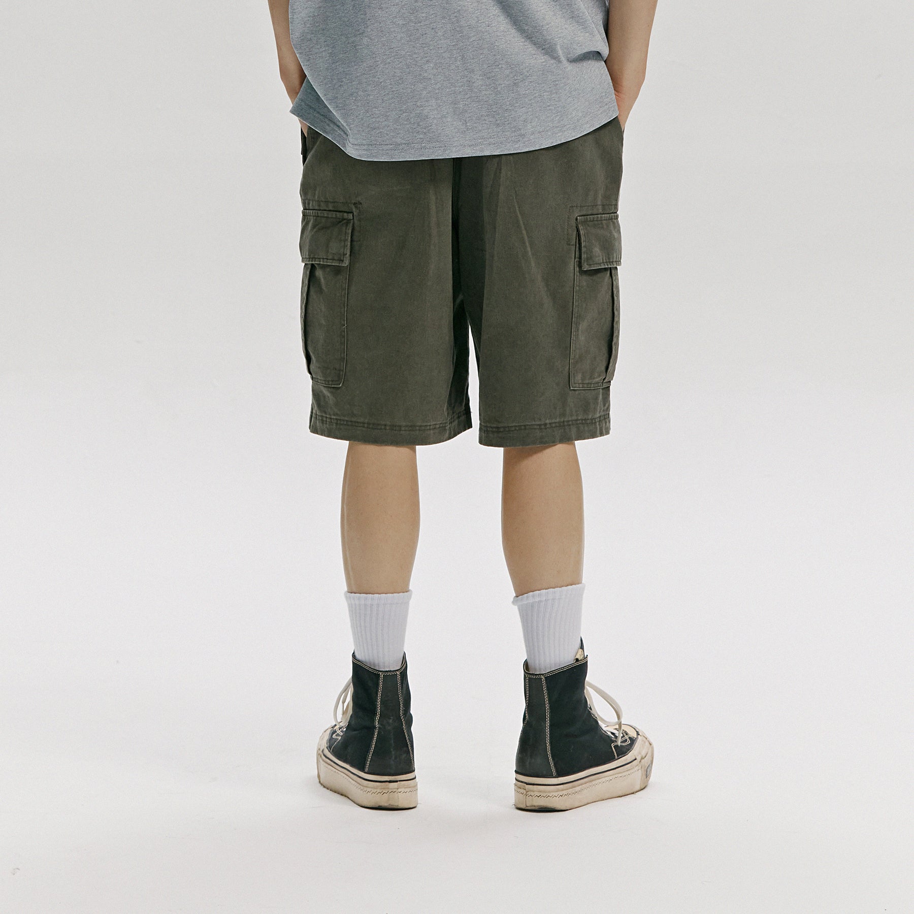 FrizmWORKS - Faded Cotton Cargo Shorts (Olive)
