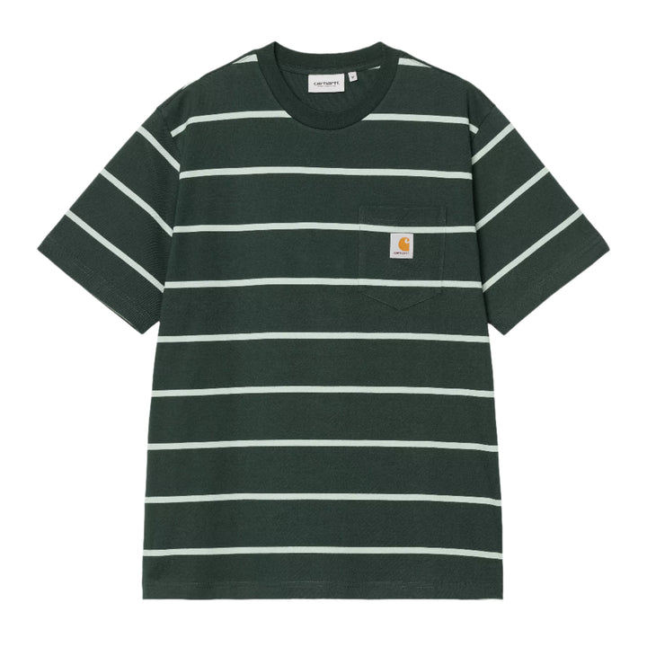 Carhartt WIP - S/S Aiken Pocket T-Shirt (Aiken Stripe/Conifter)