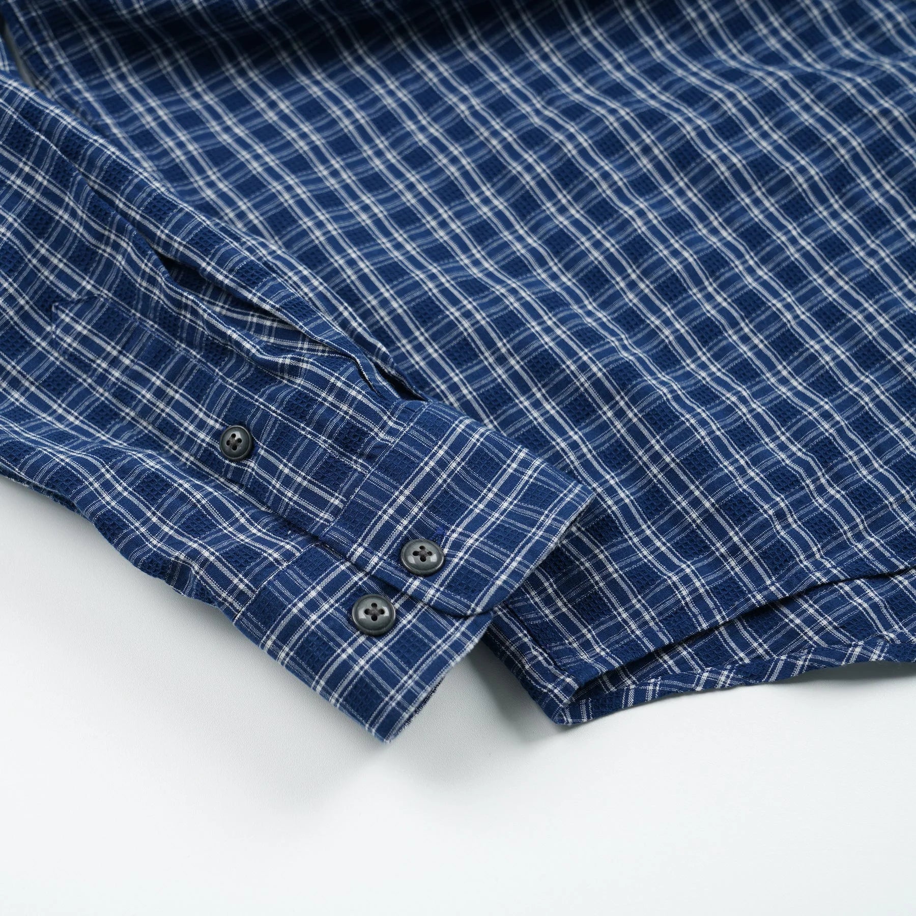 FrizmWORKS - Seersucker Checked Shirt (Blue)