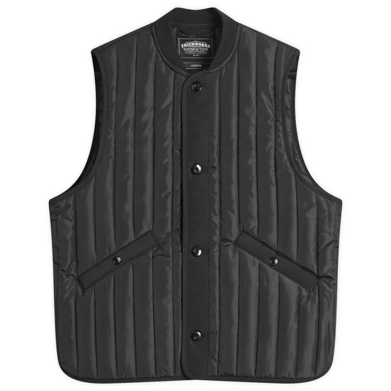 FrizmWorks - Striped Quilted Mil Liner Vest Black