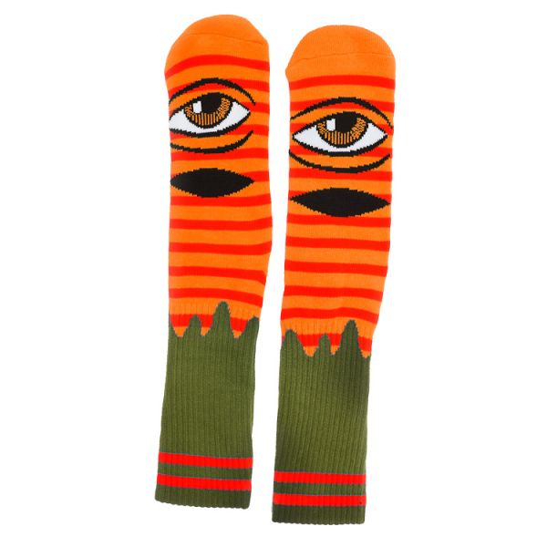 Toy Machine - Sect Eye Stripe Sock (Army/Orange)