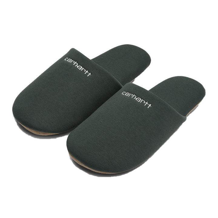 Carhartt WIP - Script Embroidery Slippers (Hemlock Green / White)